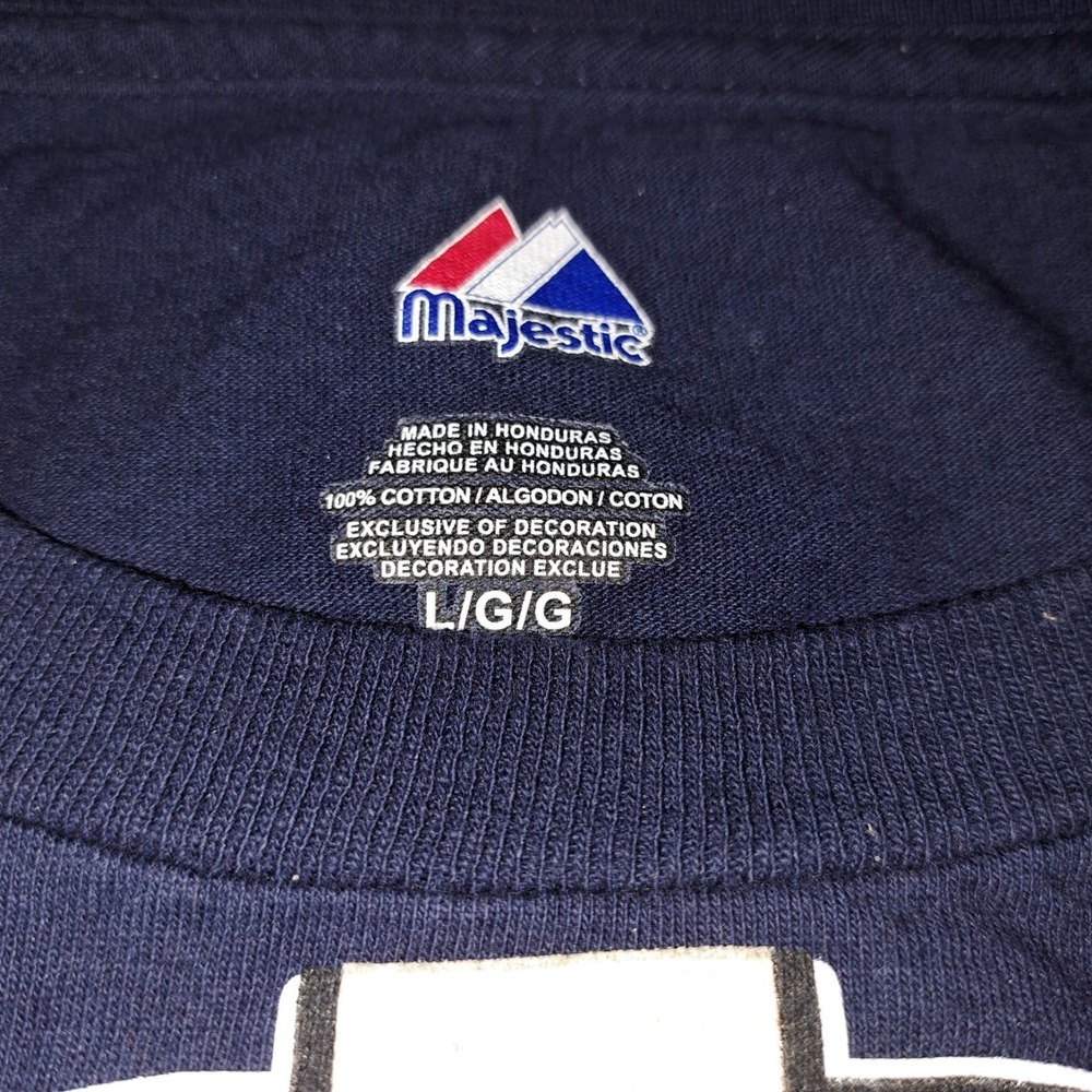 Majestic Mens Lg Buffalo Sabres  Navy Short Sleeve Tee Never Worn Hockey NHL - Picture 4 of 4